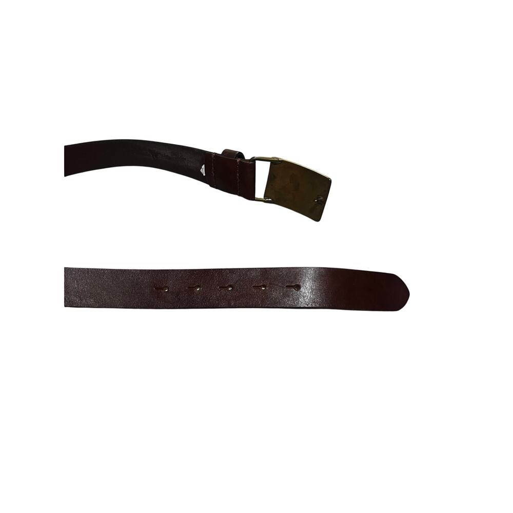 Ralph Lauren Brown Leather Adjustable Belt Size Small Brass Buckle - Picture 8 of 9